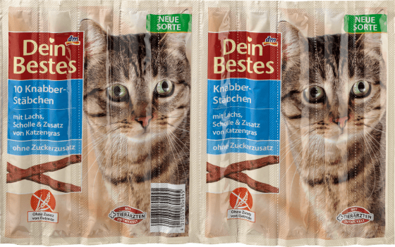 Knabber-Stäbchen mit Lachs, für Katzen, 50 g | Snacks für Katzen