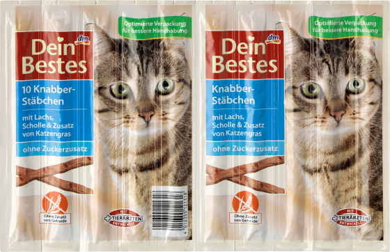 Knabber-Stäbchen mit Lachs, für Katzen, 50 g