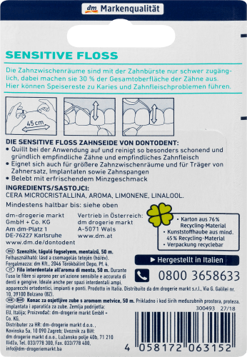 Zahnseide Sensitive Floss, 50 m