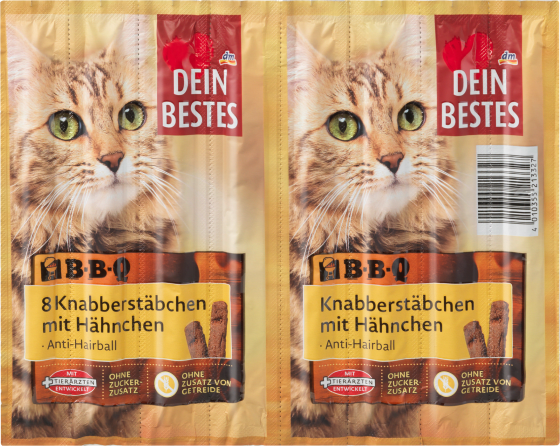 Hähnchen, Snack für BBQ g Knabber-Stäbchen mit Katzen, 40