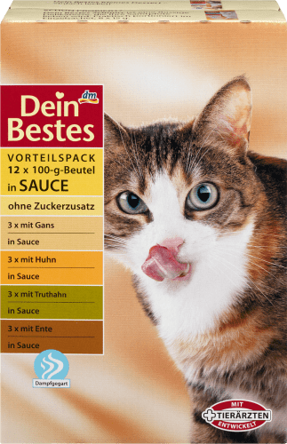Nassfutter für Katzen, Vorteilspack Beutel in Sauce mit Geflügel, 12 x 100g, 1200 g