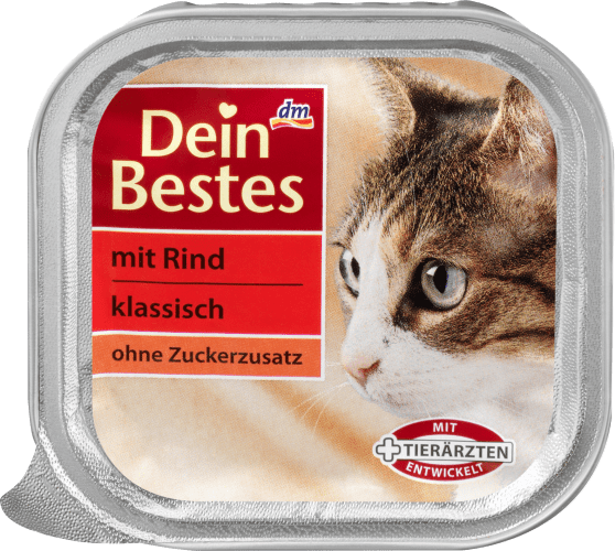 Nassfutter für Katzen Rind, klassisch, 100 g mit