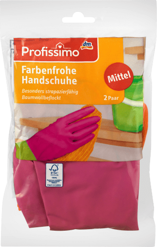 2 Haushalts-Handschuhe St farbenfroh,