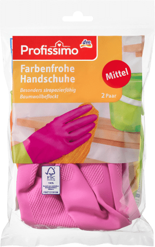 Farbenfrohe Handschuhe M, 2 St