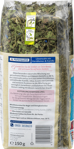 Löwenzahn Kornblumen mit g Nager 150 & Kamille, Zwergkaninchen, Naturverliebt, für Snack und