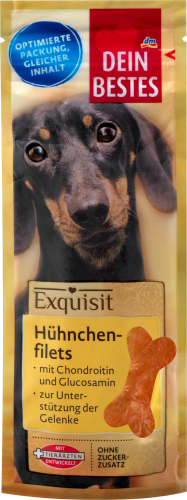 Exquisit, Snack für Hunde, Hühnchenfilets, 80 g