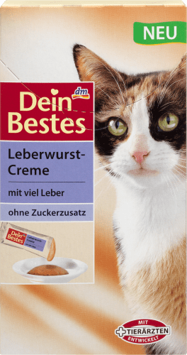 Snack für Katzen, Leberwurst-Creme mit viel Leber, 8 St, 80 g | Snacks für Katzen