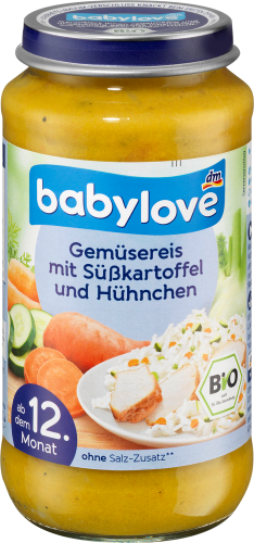 Kindermenü Gemüsereis mit Süßkartoffel und Hühnchen ab dem 12. Monat, 250 g