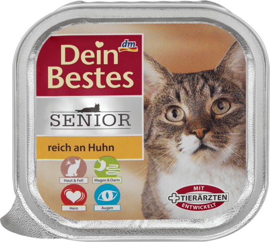 Senior Nassfutter für Katzen, reich an Huhn, 100 g