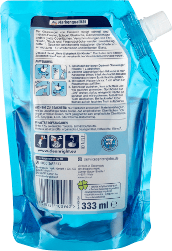 Glasreiniger 3-fach-Konzentrat Nachfüllbeutel, 333 ml