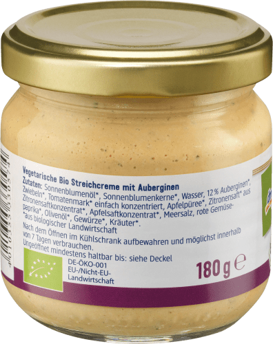 Aufstrich, Streichcreme Aubergine, 180 g
