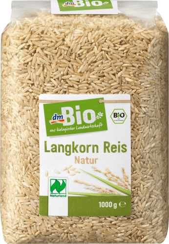 g 1000 Langkorn-Reis natur, Naturland, Reis,