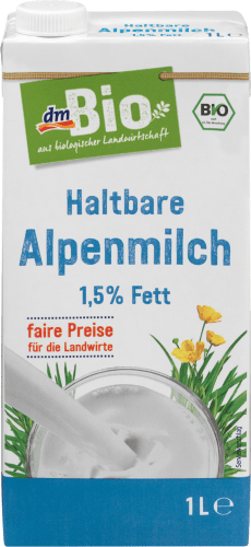 Haltbare Alpenmilch 1,5% Fett, 1 l