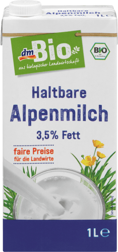 Fett, 1 3,5 l Haltbare Alpenmilch %