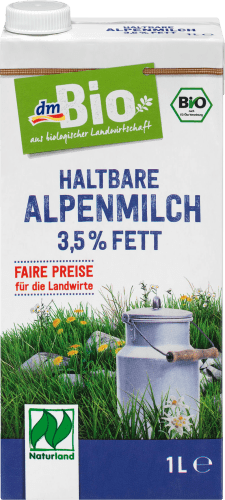 % l haltbare Milch, Fett, 1 3,5 Alpenmilch Naturland,