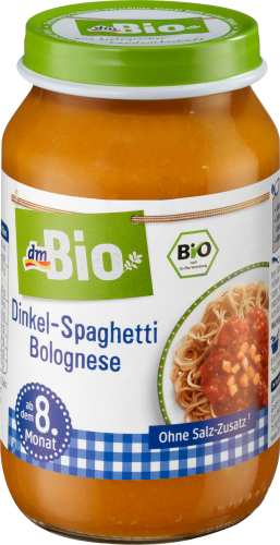 Menü Dinkel-Spaghetti Bolognese ab dem 8. Monat, 220 g