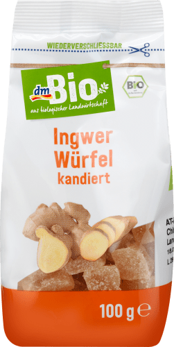 Trockenobst Ingwer-Würfel kandiert, 100 g