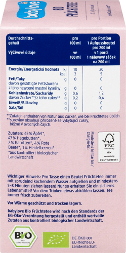 Babytee Bio Früchte (20x2 g), 40 g