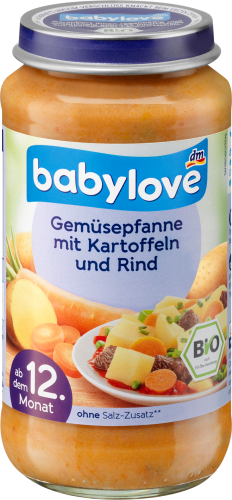 Kindermenü Gemüsepfanne mit Kartoffeln und Rind ab 12. Monat, 250 g