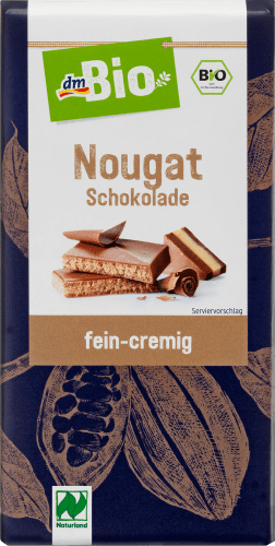 Naturland, 100 Vollmilch-Schokolade, Nougat Schokolade, g