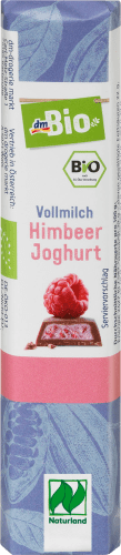 Schokoladen-Riegel Himbeer Joghurt mit Vollmilch-Schokolade, Naturland, 37,5 g