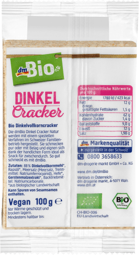 Cracker, 100 Dinkel g natur,