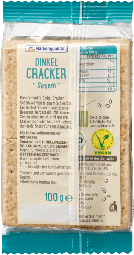 Sesam, mit Cracker 100 Cracker, Dinkel g