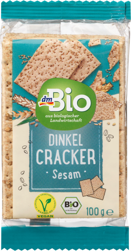 Cracker, Dinkel Cracker mit Sesam, 100 g