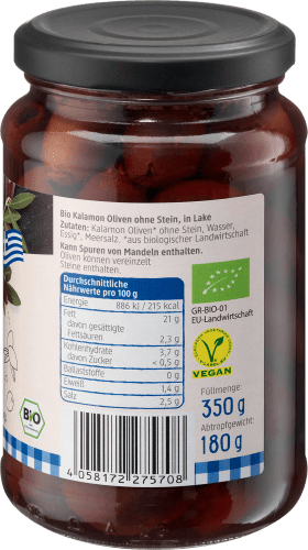 Oliven, Kalamon ohne 180 Stein, g