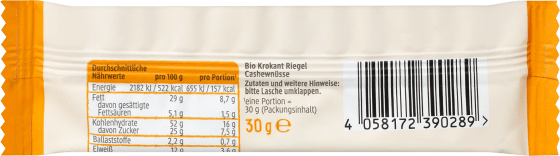 30 g Krokantriegel, Cashew,