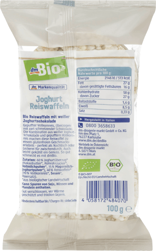 100 Joghurt dmBio g Reiswaffeln,