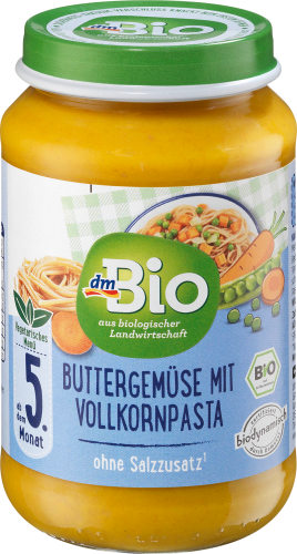 Menü Buttergemüse mit Vollkornpasta, Monat, 190 dem g 5. Demeter, ab