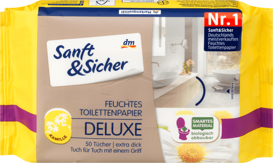 feuchtes Toilettenpapier Deluxe St Nachfüllpack, Kamille 50
