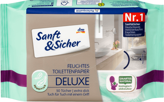 Feuchtes Toilettenpapier Deluxe Sensitive Nachfüllpack, 50 St