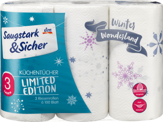 Küchentücher Design Winter Wonderland, 3-lagig (3 x 100 Blatt), 300 Bl | Küchenrollen