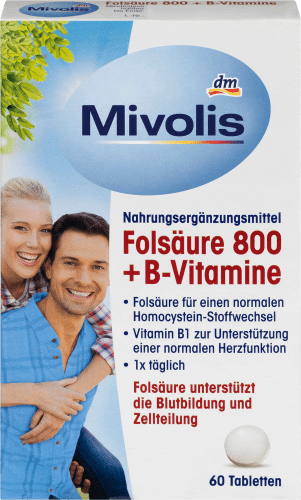 800 60 St., B-Vitamine, g + Tabletten Folsäure 19