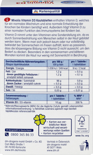 g Kinder, Kautabletten 60 51 D3 Vitamin St., für Kautabletten