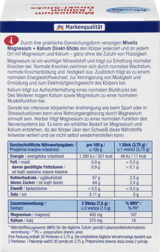 Magnesium + Kalium Direkt-Sticks, 30 g St., 112,5