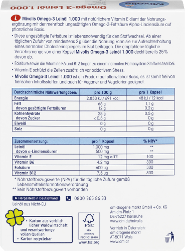 Omega-3 Leinöl 1.000, St., 51 Kapseln 30 g