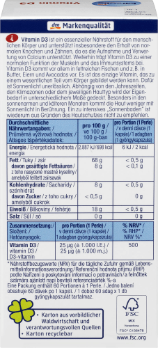 Vitamin D3, Perlen 60 St., g 13,3