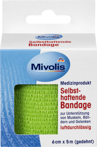 Selbsthaftende Bandage, 6 cm x 5 m (gedehnt), 1 Rolle, 5 m