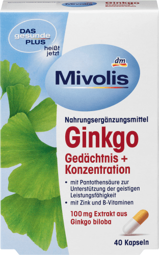 Ginkgo Gedächtnis + Konzentration Kapseln 40 St., 20 g
