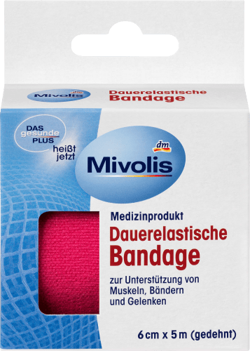 Dauerelastische Bandage, 6 cm x (gedehnt), 5 1 Rolle, 5 m m