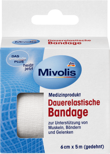 Dauerelastische Bandage, 1 x Rolle, m cm (gedehnt), 5 6 5 m