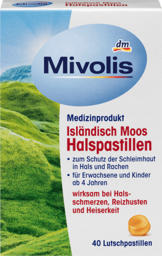 Isländisch Moos Halspastillen, 40 St