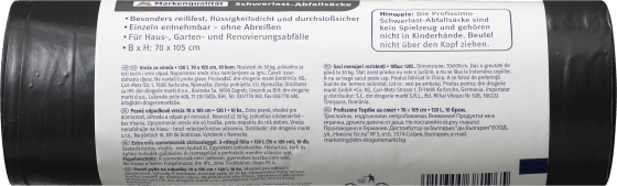 80% Schwerlast 120L Recycling-Material, Abfallsack 10 nature St