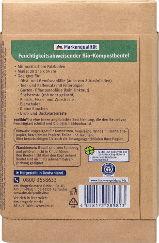 nature Kompostbeutel 10L feuchtigkeitsabweisend, 8 St