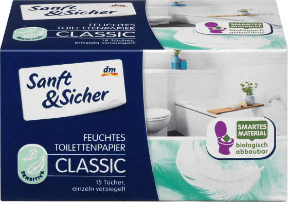 Feuchtes Toilettenpapier Classic St Sensitive, 15