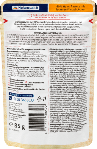 85 Naturverliebt, g 60 leckeren Katzen, Filetstückchen, Nassfutter mit Huhn % für