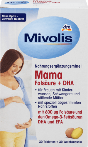 Mama Folsäure + DHA, Tabletten 30 St. + Weichkapseln 30 St., 41 g